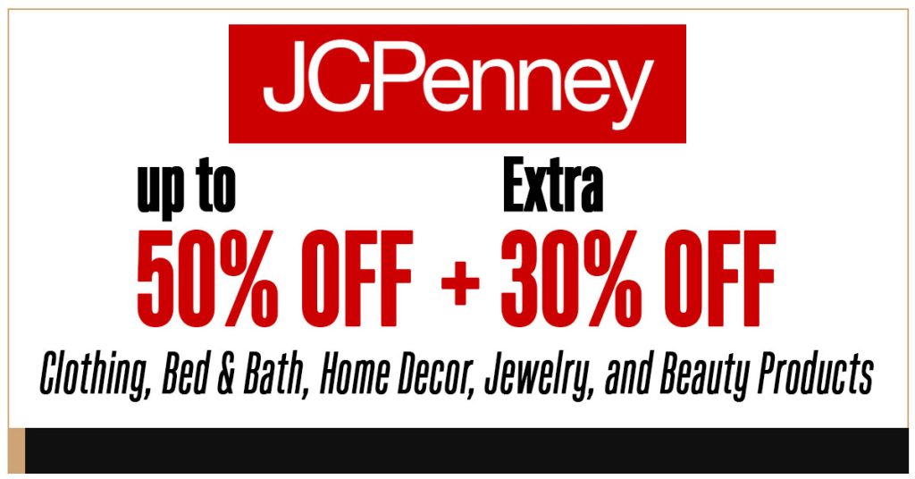 JCPenney 50% Off + Extra 30% Off Coupon